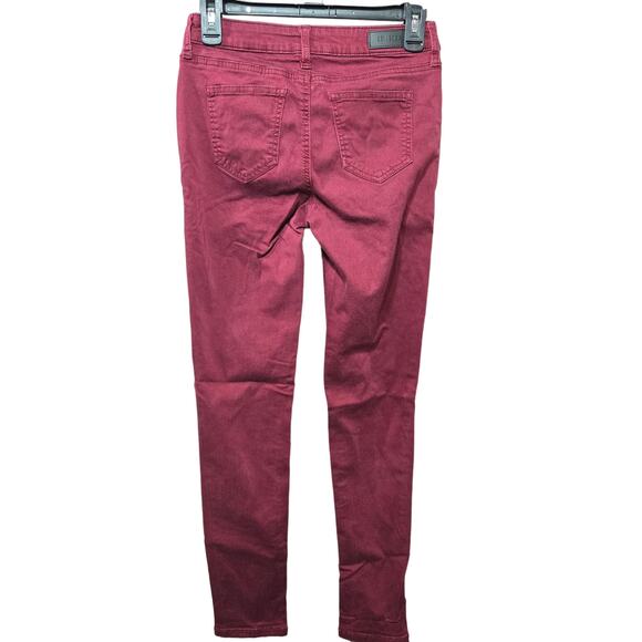 CP Jeans Dark Cherry Red Mid Rise Stretch Colored Denim Skinny Jeans Size 5 - Picture 10 of 10